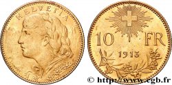 SUISSE 10 Francs or Vreneli 1913 Berne