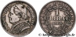 ITALIE - ÉTATS DU PAPE - PIE IX (Jean-Marie Mastai Ferretti) 1 Lire an XXIII 1868 Rome