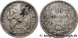 CHILI 40 Centavos Condor 1908 Santiago - S°
