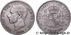 ESPAGNE 5 Pesetas Alphonse XII  1885 Madrid