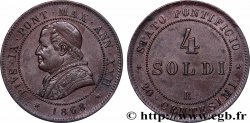 VATICAN ET ÉTATS PONTIFICAUX 4 Soldi (20 Centesimi) 1868 Rome