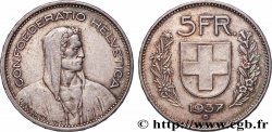 SUISSE 5 Francs Berger des alpes / bouclier suisse 1937 Berne - B