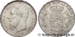 BELGIUM - KINGDOM OF BELGIUM - LEOPOLD II 5 Francs  1876 Bruxelles AU