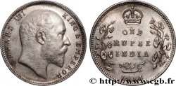 INDES BRITANNIQUES 1 Roupie Edouard VII 1904 Calcutta