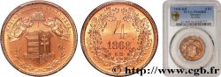 HUNGARY 4 Krajczár Proof, refrappe 1868 Kormoczbanya