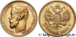 GOLD, PALLADIUM & PLATINUM INVESTMENT 5 Roubles or 1898 Saint-Pétersbourg