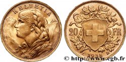 GOLD, PALLADIUM & PLATINUM INVESTMENT 20 Francs  Vreneli  1935 Berne