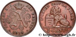 BELGIQUE 2 Centimes Albert Ier légende française 1919