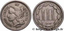 ÉTATS-UNIS D AMÉRIQUE 3 Cents 1866 Philadelphie