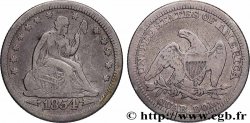 ÉTATS-UNIS D AMÉRIQUE 1/4 Dollar Liberté assise 1854 Philadelphie