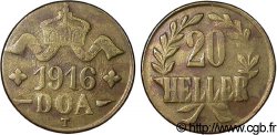 AFRIQUE ORIENTALE ALLEMANDE 20 Heller Deutch Ostafrica type couronne large et extrémités des L pointues 1916 Tabora