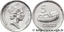 FIYI 5 Cents Elisabeth II / tambour Fidjien 1997 Royal Mint, Llantrisant