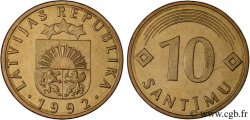 LETTONIA 10 Santimi emblème 1992