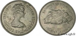 GUERNESEY 25 Pence Elisabeth II, jubilé d’argent / Castle Cornet 1977  SUP