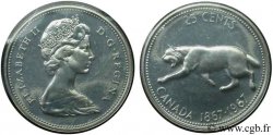 KANADA 25 Cents centenaire de la Confédération, Elisabeth II / lynx 1967