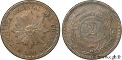 URUGUAY 2 Centesimos soleil 1869 Paris