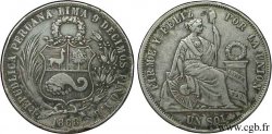 PERU 1 Sol emblème / “Liberté” 1868 Lima