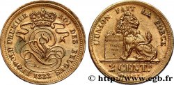 BELGIUM 2 Centimes lion monogramme de Léopold Ier 1833