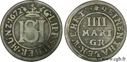 GERMANIA - LIPPE 4 Mariengroschen Comté de Lippe, monograme de Simon Heinrich 1672