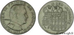 MONACO 1/2 Franc Rainier III / écu couronné 1977 Paris