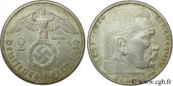 ALLEMAGNE 2 Reichsmark aigle surmontant une swastika / Maréchal Paul von Hindenburg 1939 Stuttgart - F