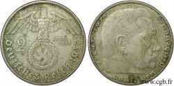 ALEMANIA 2 Reichsmark aigle surmontant une swastika / Maréchal Paul von Hindenburg 1937 Munich - D