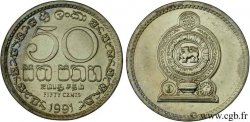 SRI LANKA 50 Cents emblème 1991