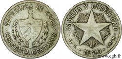 CUBA 40 Centavos emblème / étoile 1920