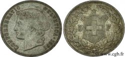 SUISSE 5 Francs Helvetia buste 1891 Berne - B