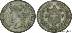 SUISSE 5 Francs Helvetia buste 1891 Berne - B
