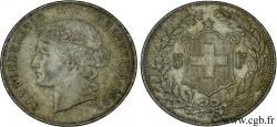 SUISSE 5 Francs Helvetia buste 1891 Berne - B