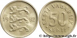ESTONIE 50 Senti emblème aux 3 lions 1992
