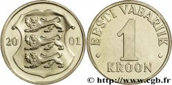 ESTONIE 1 Kroon emblème aux 3 lions 2001  SPL