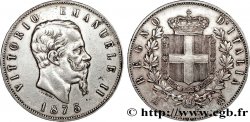 ITALY 5 Lire Victor Emmanuel II 1875 Milan