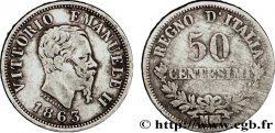 ITALIE 50 Centesimi Victor Emmanuel II 1863 Milan - M