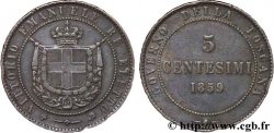 ITALY - TUSCANY 5 Centesimi Gouvernement de la Toscane, Victor Emmanuel, armes de Savoie 1859 Birmingham