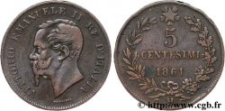 ITALIE 5 Centesimi Royaume d’Italie Victor Emmanuel II 1861 Milan - M