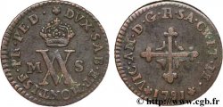 ITALIE - ROYAUME DE SARDAIGNE 1/2 Soldo Royaume de Sardaigne monograme de Victor Amédée III 1781 Turin TTB