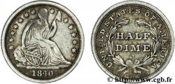 VEREINIGTE STAATEN VON AMERIKA 1/2 Dime Liberté assise 1840 Nouvelle-Orléans - O