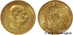 ÖSTERREICH 10 Corona or François Joseph Ier, 1er type / Aigle bicéphale couronnée 1896 Vienne