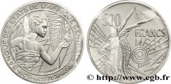ÉTATS DE L AFRIQUE CENTRALE Essai de 500 Francs femme / antilope lettre ‘C’ Congo 1976 Paris