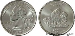 ÉTATS-UNIS D AMÉRIQUE 1/4 Dollar Kansas : bison et fleurs de tournesol 2005 Denver