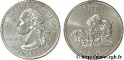 ÉTATS-UNIS D AMÉRIQUE 1/4 Dollar Kansas : bison et fleurs de tournesol 2005 Philadelphie