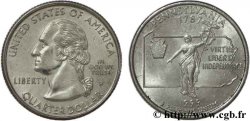 UNITED STATES OF AMERICA 1/4 Dollar Pennsylvanie : statue Commonwealth située au sommet du dome du capitol de Harrisburg et contour de l’état 1999 Philadelphie - P