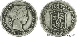 ESPAÑA 40 Centimos Isabelle II 1865 Madrid