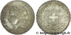 SUISSE 5 Francs Helvetia buste 1890 Berne