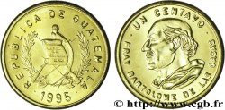 GUATEMALA 1 Centavo emblème au quetzal / Bartholomé de Las Casas 1995