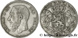BELGIQUE 5 Francs Léopold II 1868