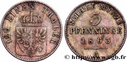 ALEMANIA - PRUSIA 3 Pfenninge Royaume de Prusse écu à l’aigle 1863 Berlin
