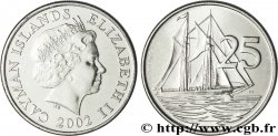ISLAS CAIMáN 25 Cents Elisabeth II / voilier 2002 Cardiff, British Royal Mint